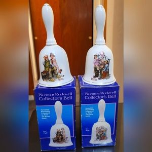 Vintage 1985 Norman Rockwell Collector's Bells The Toymaker The Cobbler 6 1/4" H